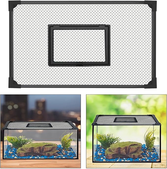Baoblaze Tank Screen Self Assembly Anti Jumping Net Cover DIY Aquarium Lid Net Easy to Set up Accessories, 60x30cm