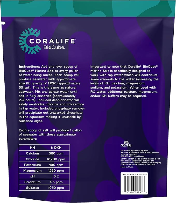 Coralife BioCube Aquarium Fish Tank Marine Salt, 15 Gallon