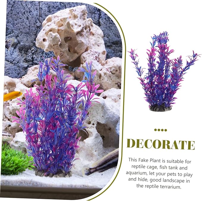 GANAZONO Aquarium Plant Decor Realistic Artificial Water Grass for Fish Tank Aquatic Plants for Decoration for Reptile Cages and Aquariums
