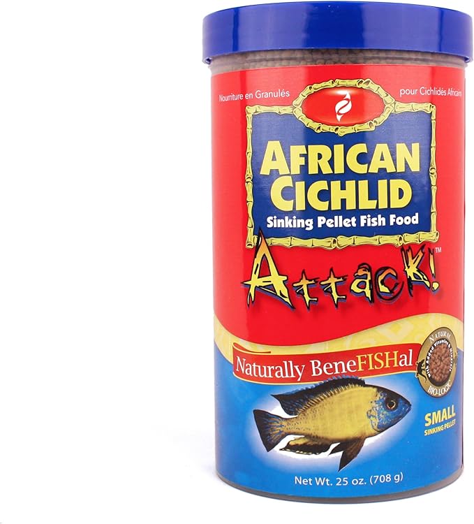 African Cichlid Attack Sinking Pellet Fish Food (25 oz)