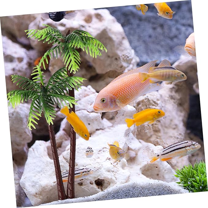 BESPORTBLE 5 Pcs Artificial Coconut Tree - Plants for Fish Tank, Fake Palm Trees Aquarium Fish Tank Micro Landscape Scenery Decoration