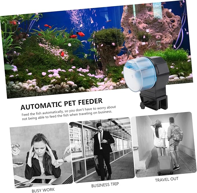 POPETPOP Aquarium Fish Feeding Device Automatic Turtle Feeder Decorative Feeder Easy to Clean Fish Tank Accessory