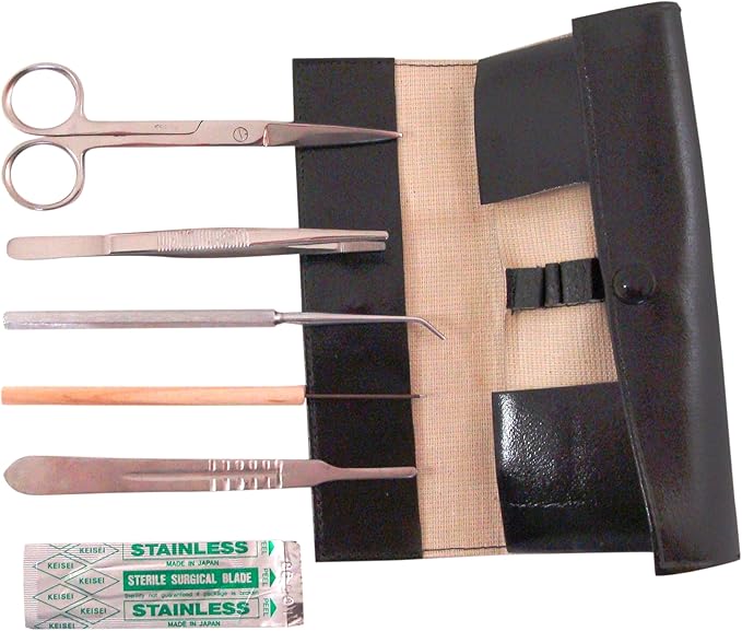 TAMSCO Fish Dissection Kit (M-1610, M-2210, M-1120, Ea-9, Ea-36, Ea-15) Set of 6 Stainless Steel Blades Included Zipper Case