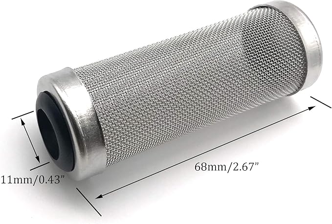 NACX 2Pcs Aquarium Fish/Shrimp Mesh Net Filter Guard，Fish Tank Intake Strainer Pre-Filter Cover Stainless Steel (11mm ID)