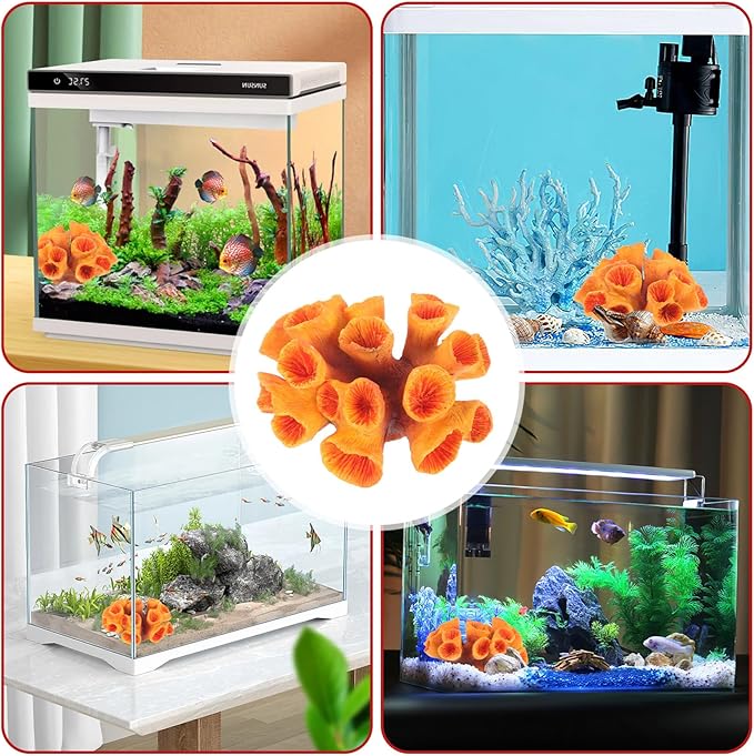 Ipetboom Aquarium Coral Reef Ornament Resin Fish Tank Plants Aquarium Plant Fish Habitat Landscape Underwater Sea Plants Model for Betta Fish Tank Aquarium Landscape