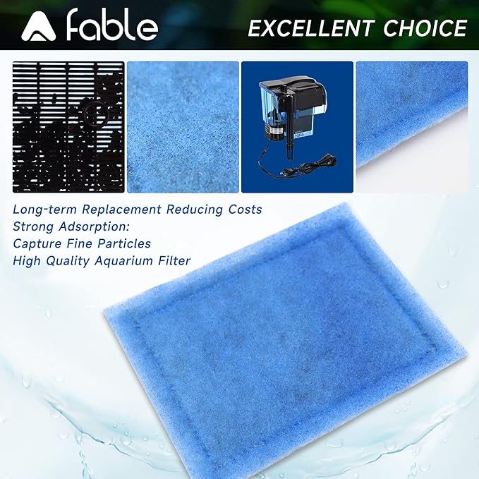 A Fable Aquarium Filter Cartridge Replacement for AquaTech EZ-Change #2 Aquarium Filter, for No.2 Cartridge, for marineland Filter b, Compatible with AquaTech 10-20 Gallon Power Filters (12 Pack)