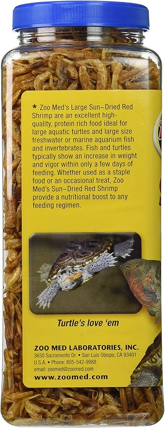 Zoo Med Large Sun-Dried Red Shrimp Aquatic Turtle Food, 5 oz.