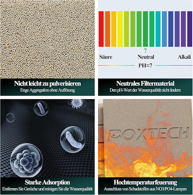boxtech Aquarium Filter Media Bio Ceramic Brick Bio Filter Media for Salt Fresh Water Aquarium Canister Filter Pond, High Flow Rate Support Biological Filtration