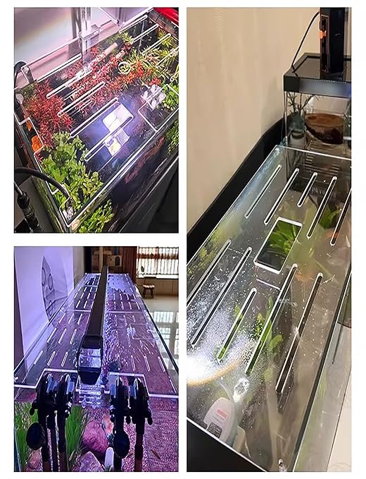 Clear Acrylic Aquarium Top Cover, Custom Terrarium Jumping Proof Hood - Avoid Cat Catching Fish, with Fresh Air Hole, Cut at Will(50x35CM/19.7x13.8in)