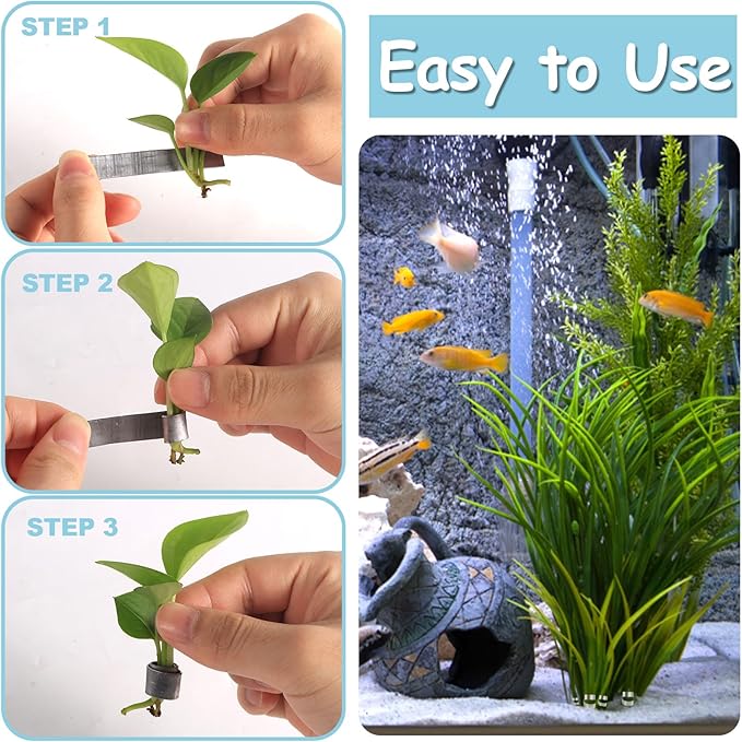 XIHIRCD 30pcs Aquarium Plant Weights: Bendable, Metal Anchors for Ponds & Aquariums - Prevent Plants Floating