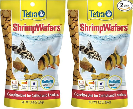 Tetra ShrimpWafers Complete Diet for Catfish and Loaches 3 Ounce,(Pack of 2)
