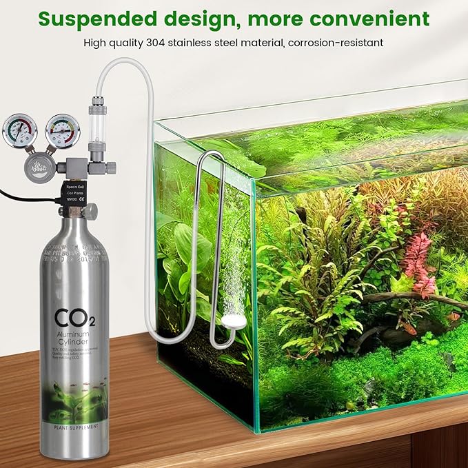 Stainless Steel CO2 Difusser Atomizer Used for Aquarium Plants，Water Grass Tank,Fine and Uniform Bubbles, Durable and Not Easy to Rust (S(25cm))
