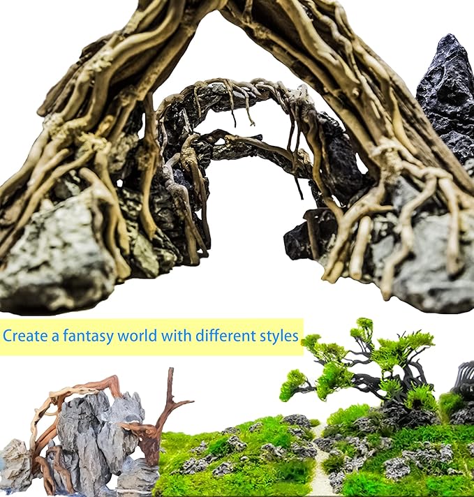 Vmiapxo 8 Pieces Natural Driftwood for Aquarium Decor, Assorted Sinkable Spider Wood, Reptile Drift Wood Branches Fish Tank Decorations (3.15''-4'')