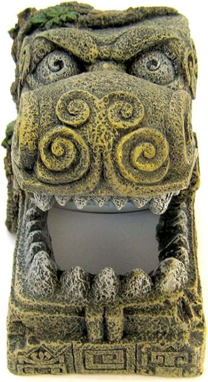 Blue Ribbon Exotic Environments Serpent Head Tomb Aquarium Ornament | Measures 6.25" X 3.75" X 5"
