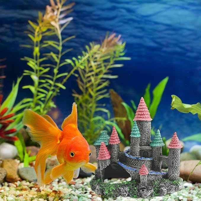 Fishtank Hideouts Landscape Fish Tanks Decorations for Aquariums Terrarium Shrimp Castles Ornaments Habitat Interactive Underwater Sand Castles Scenery
