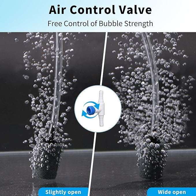Premium 25FT 3/16inch Air Hose for Aquarium with Connector,Check Valve, Control Valve Accessories (Blue, 25 ft.)
