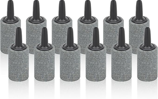 DaToo Aquarium Air Stone 1 Inch 12 Pack Fish Tank Aerator Bubble Diffuser Silicon Carbide Fish Tank Airstone for Air Pump Aquariums Ponds Hydroponic Systems