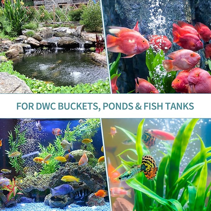Pawfly Aquarium Air Stone 4 Inch Bread, Fish Tank Air Stone Oxygen Diffuser for Air Pump Fish Tank Bucket Pond and DWC Reservoir, 2 Pack