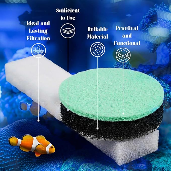 Threlaco 28 Pcs Aquarium Media Kit Compatible with Fluval Fx4/ Fx5/ Fx6 Filter, Carbon Foam Pad, Phosphate Remover Pads, Activated Carbon, Foam Block, Silicone Lube, Towels, Ceramic Ring, Mesh Bag