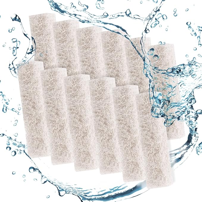 TOYMIS 12 PCS Ammonia Reducer Specialty Filter Pads for Aqueon Quietflow LED Pro Model 10, High-Density Sponge Fish Tank Filter Cartridges for Aquarium Water Filtration