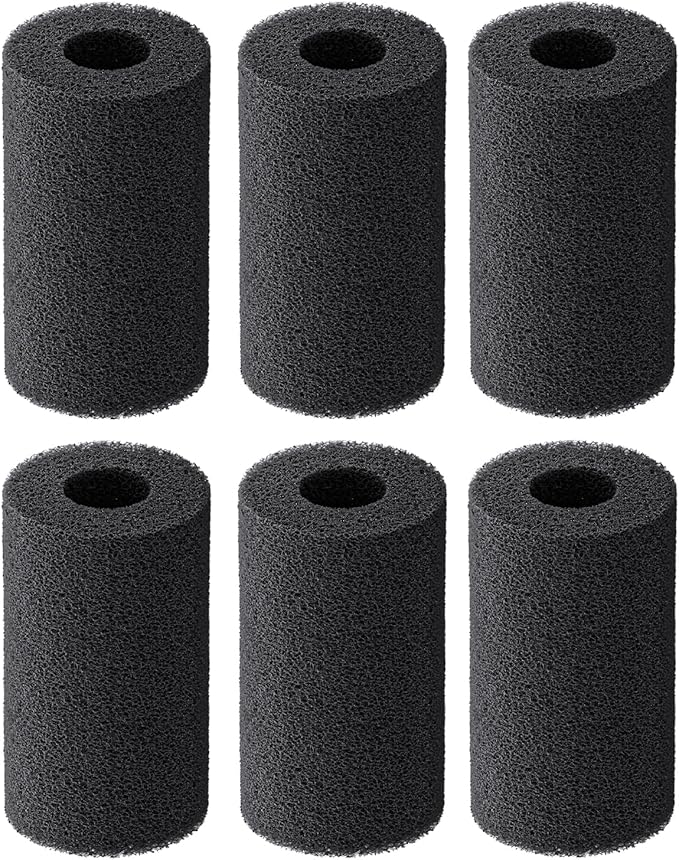 Pawfly 6 Pack Pre-Filter Sponge, Aquarium Filter Sponge 1" Intake Sponge Foam Roll for Small Fish Shrimp Fry Fish Tank Covers Accessories