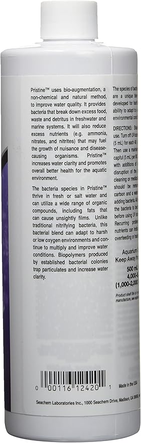 Seachem Pristine 500ml Aquarium Treatment and Clarity 250ml Water Clarifier Bundle