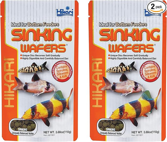 Hikari Tropical Sinking Wafers for Catfish Loaches and Bottom Feeders 3.88 Ounces [2-Pack]