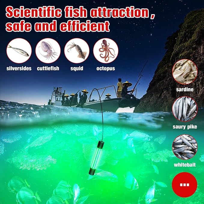 Underwater Fishing Green Light Compatible with Milwaukee M18 Battery,1300 Lumens, LED Light for IP68 Waterproof Submersible Fishing Light Attractants for Night Fishing, Docks, Boats, Kayaks