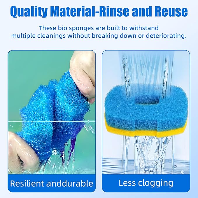 AQUANEAT Replacement Pond Filter Sponge Compatible with Anbull/VIVOHOME 950/1370GPH Pond Filter Pump (4pcs)
