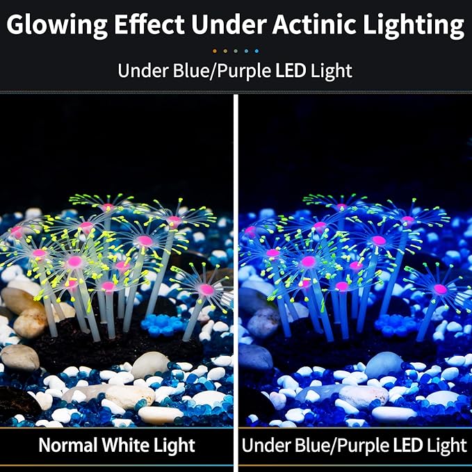 Uniclife Glowing Effect Artificial Coral Plant for Fish Tank, Decorative Aquarium Ornament (Yellow)
