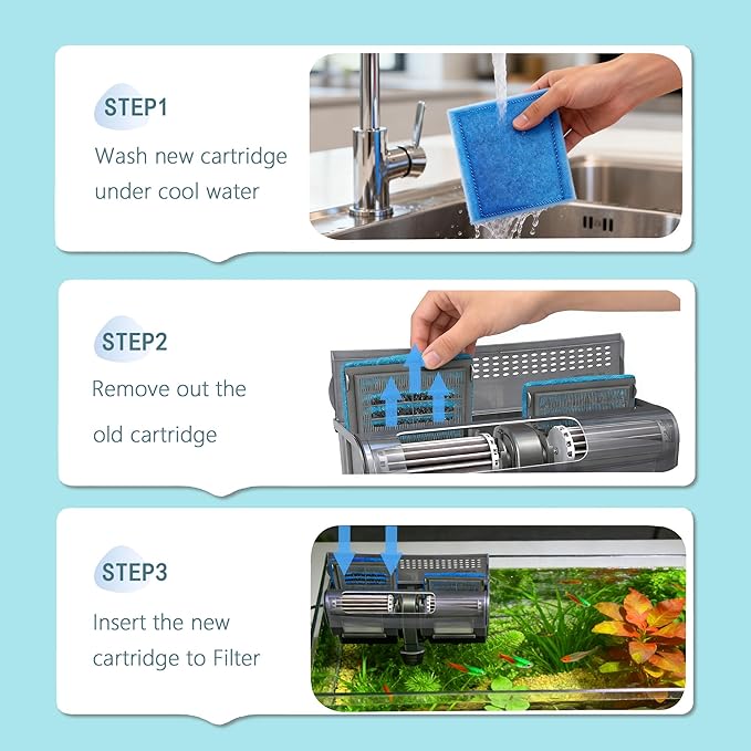 10 Pack Aquarium Filter Cartridges - Replacement Rite-Size C Compatible with Marineland Penguin PRO 275/375 & Original 200/350 Power Filters, Fish Tank Filter Replacement Cartridges