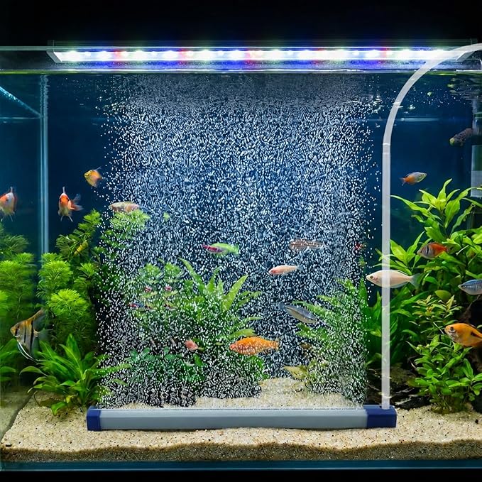 9.8 Inch Aquarium Bubble Strip, Quiet Oxygen Diffuser Bubble Curtain Wall, Self-Sinking Design, Fish Tank Bubbler Decorations for Freshwater Saltwater