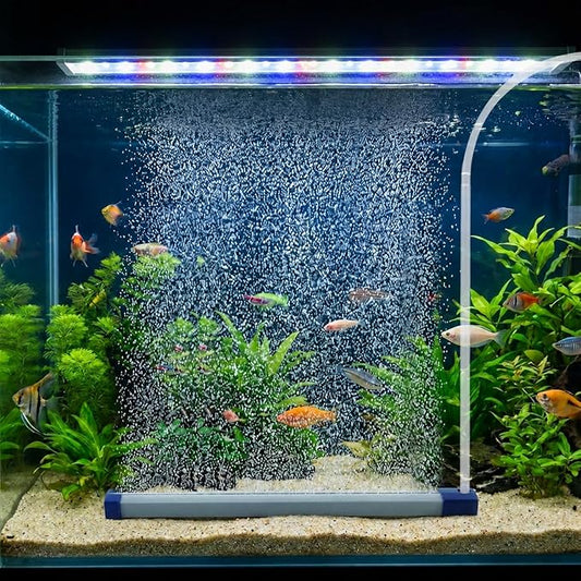 9.8 Inch Aquarium Bubble Strip, Quiet Oxygen Diffuser Bubble Curtain Wall, Self-Sinking Design, Fish Tank Bubbler Decorations for Freshwater Saltwater