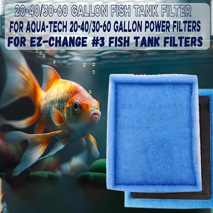 Aquarium Filters for Aqua-Tech 20-40/30-60 Gallon Power Filters for EZ-Change #3 Fish Tank Filters (3 Pcs)