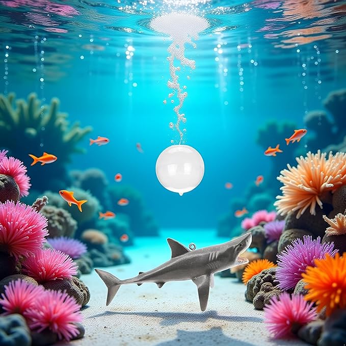 1 Pc Floating Shark Ornament - Adjustable Aquarium Shark Animal Decor | Aquarium Floating Shark Ornaments Thematic Ornaments Suitable for Aquarium All Kinds of Fish Tank and Home, Shark Pool Décor