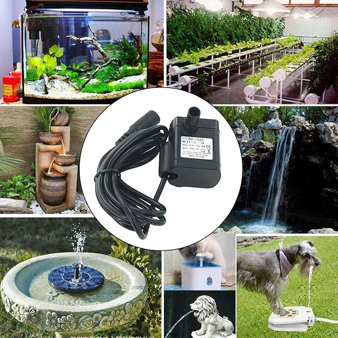 Generic Submersible Pump 3W DC 12V Fountain 200L/H 150cm for Aquarium