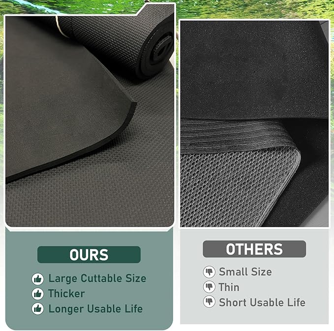 Aquarium Leveling Mat 2PCS/Set Neoprene Non-Slip Shockproof Fish Tank Pad Waterproof Textured Surface for Uneven Surfaces Durable Fish Tank Mat with Easy-Cut Edges (No Glue, 11.8 x 11.8 Inch)