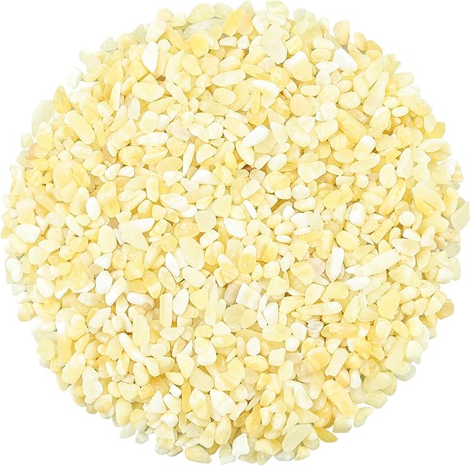 ZHIYUXI Yellow Jade Crystal Chips Bulk Fish Tank Decorations Aquarium Rocks Gravel Vase Filler Stones Crystals for Candle Making Witch Kit Gravel for Plants Quartz Sand Gemstone 0.22 lbs