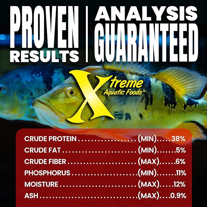 Xtreme Monster 9.0mm Pellets – Slow Sinking & Ideal for Large Cichlids, Monster Fish & Voracious Eaters – Boost Immune & Digestive Health, Max Marine Protein Fish Food – USA Farm Grown (18oz)
