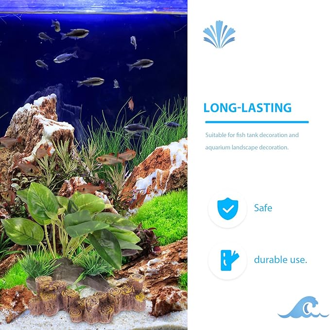NOLITOY Aquarium Decorations Fish Tank Artificial Plastic Plants, 5.51 Inch Green Fish Tank Decorations Plants for Aquarium