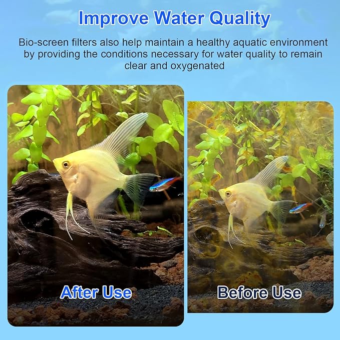 Bio-Screen for Fluval C3 Power Filter, 6-Pack Aquarium Filter Media, Bio Stratum Replacement Parts Aquaclear Canister Aquarium Fish Tank Biological Filter Media