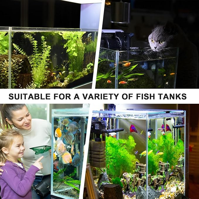 2PC 7 Holes Upgraded Aquarium Plant Holder, Aquatic Plants Cup for Tank, Fish Tank Plant Holder with Long Hook, Aquarium Feeder for Aquascape Decorations on Top of Tank (Transparent-2PC)
