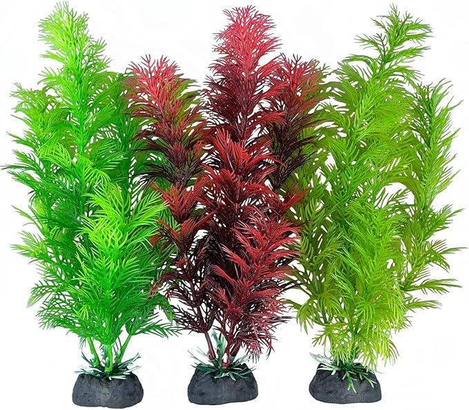 Silk Aquarium Plants, Artificial Fake Aquarium Plants Small Betta Fish Tank Plants Plastic Realistic Decorations Set 5PCS (Style B)