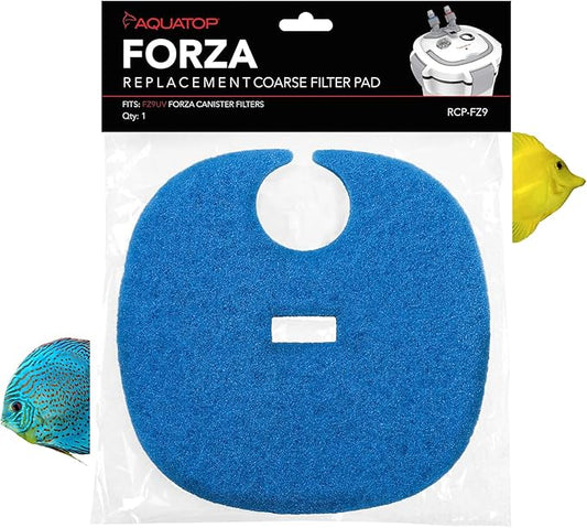 AquaTop Coarse Blue Filter Sponge with Bag & Header - Fits FZ9 Canister Filter - Traps Large Waste for Cleaner Water - Ideal for Fresh & Saltwater