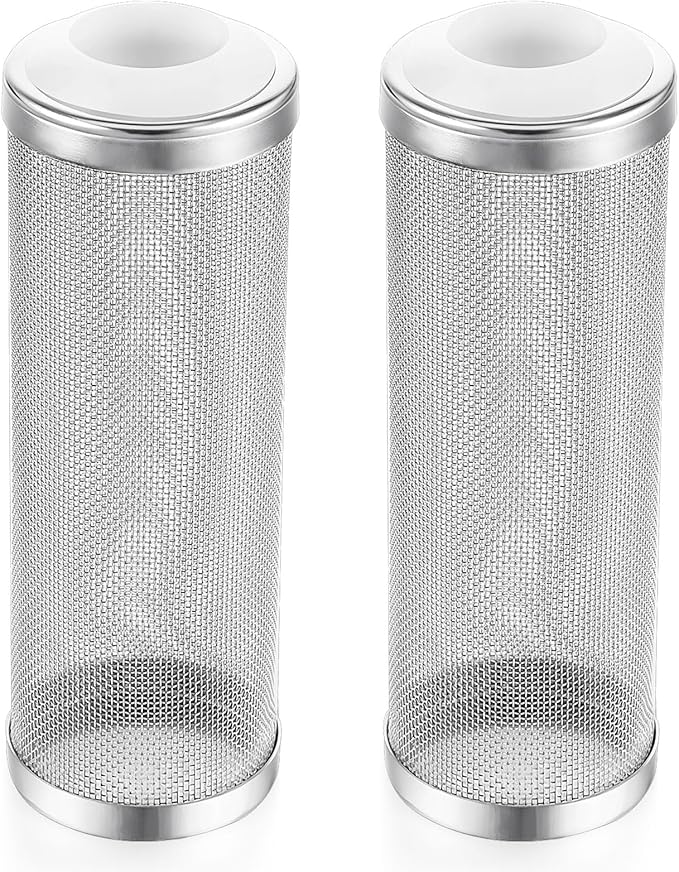 2PCS Filter Covers Aquarium, 16mm Stainless Steel Filter Intake Guard Aquarium, Metal Fish Tank Mesh Intake Strainer, Metal Prefilter Tube Net Cover, Shrimp Tank Accessories for Fish Tanks Inlet Pond