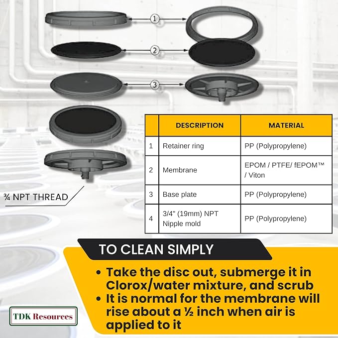 Diamond Pumps 12 Inch Round Disc Air Diffuser Replacement Aerator for Ponds Aquarium Water Treatment Lakes Hydroponic Aquaculture Farming Including Fish Mollusks Crustaceans and Aquatic Plants