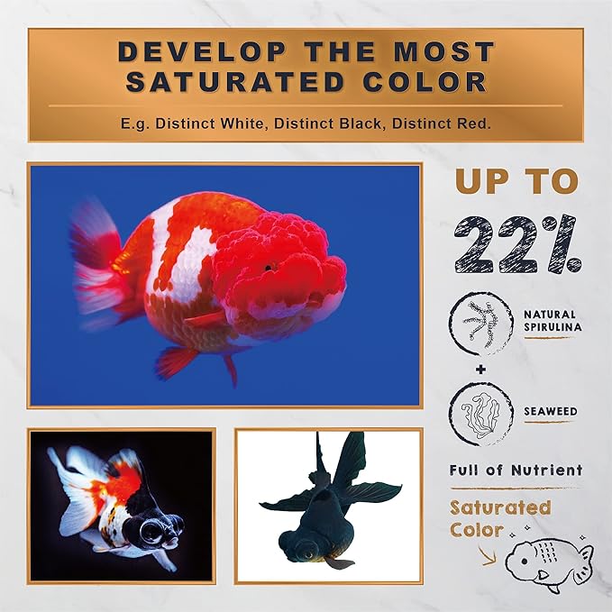 Ultra Fresh Sinking Goldfish Food, Color Enhancing, Balanced Diet, All Natural Ingredients, Clear Water Formula, Slow Sinking Gold Fish Pellets, Goldfish Ultra Color 1.87 oz