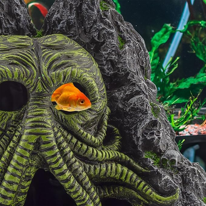 Toy Vault Cthulhu Monster Aquarium Cave Hideaway Fish Tank Decor, H.P. Lovecraft Themed