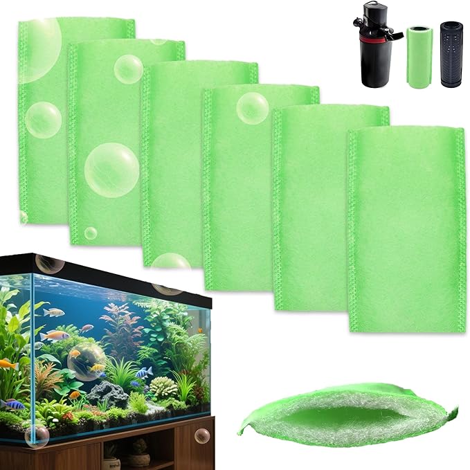 xcivi 6 Pack Polishing Internal Canister Filter Compatible with MarineLand Magnum Polishing Internal Filter JH Cartridge, Filter for Marineland ML90769 JH Floss Sleeve Magnum Polishing Internal