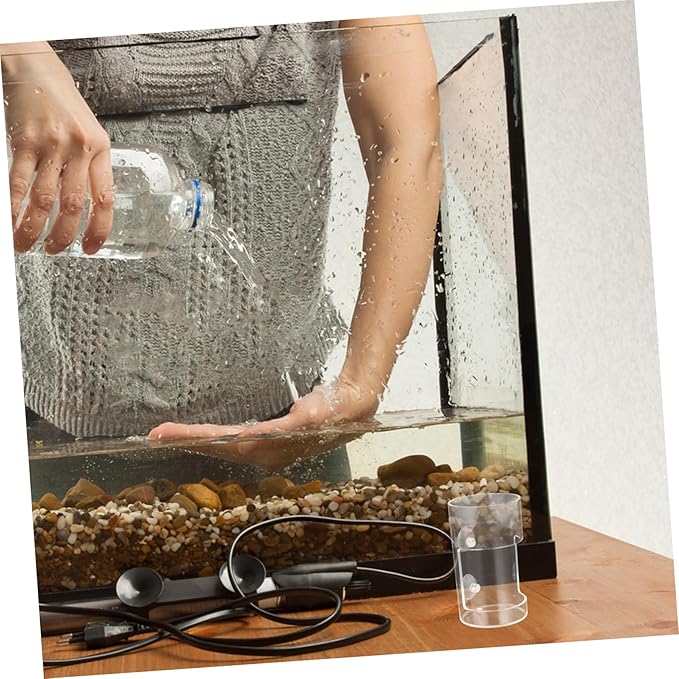 YARNOW Aquarium Fish Feeder Dish with Suction Multifunctional Acrylic Shrimp Feeder for Tanks Easy to Use Automatic Feeding Bowl for Fish and